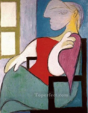パブロ・ピカソ Painting - 窓の近くに座る女性 窓の近くに座る女性 1932年 パブロ・ピカソ